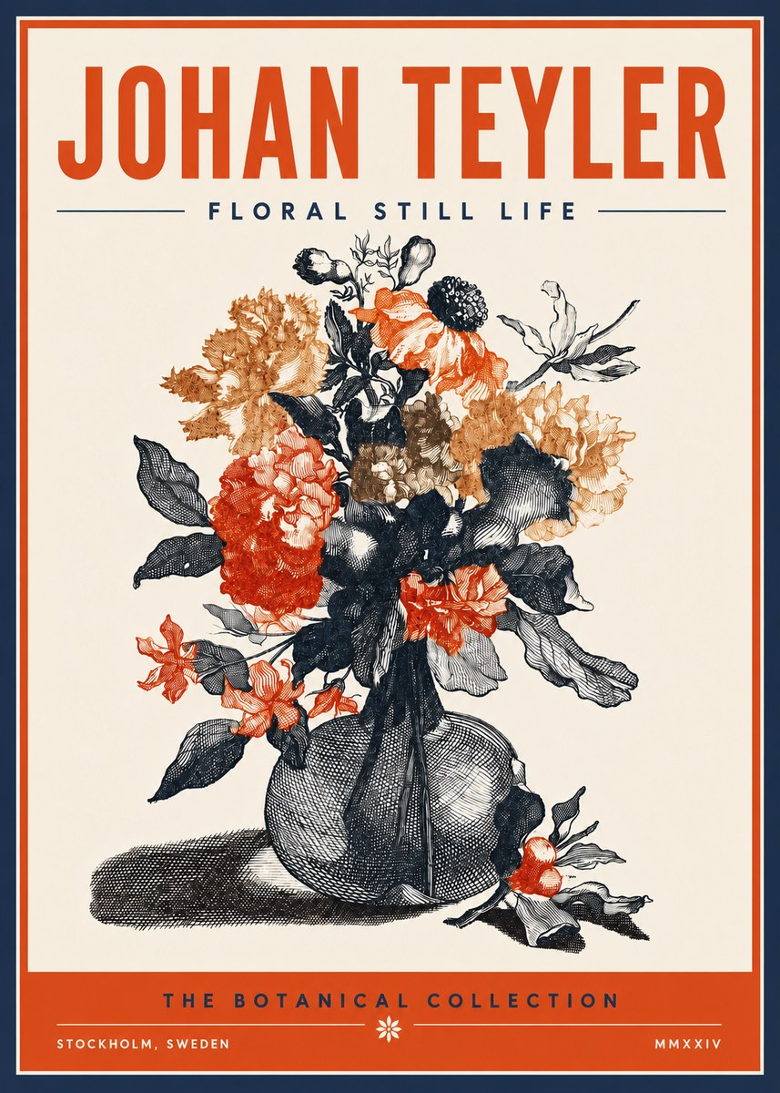 Johan Teyler Floral Still Life II No6 - Poszter