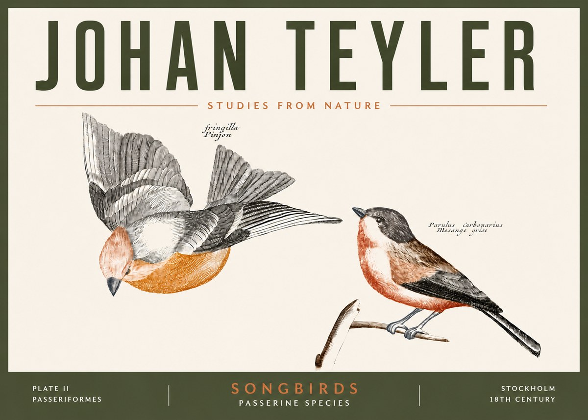 Johan Teyler Songbirds - Plate Ii No5 - Poszter