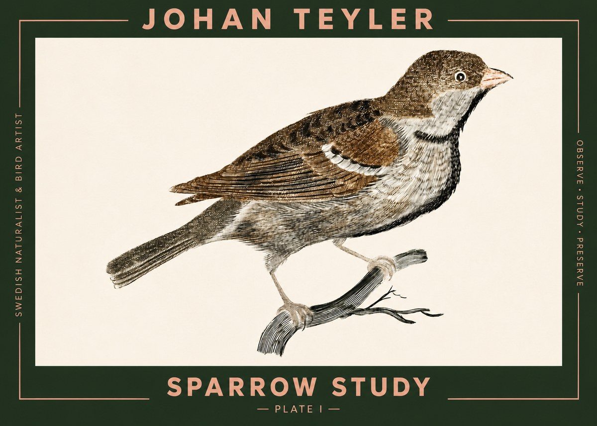 Johan Teyler Sparrow Study No2 - Poszter
