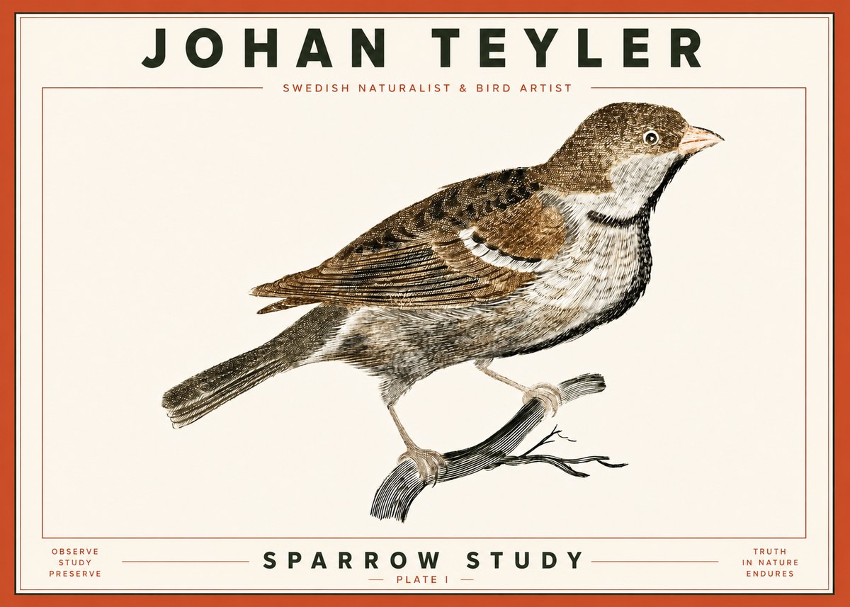 Johan Teyler Sparrow Study No4 - Poszter