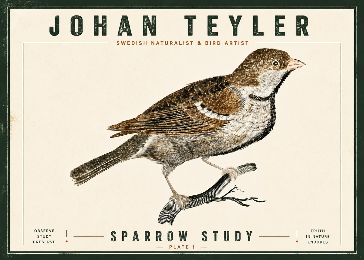 Johan Teyler Sparrow Study No5 - Poszter