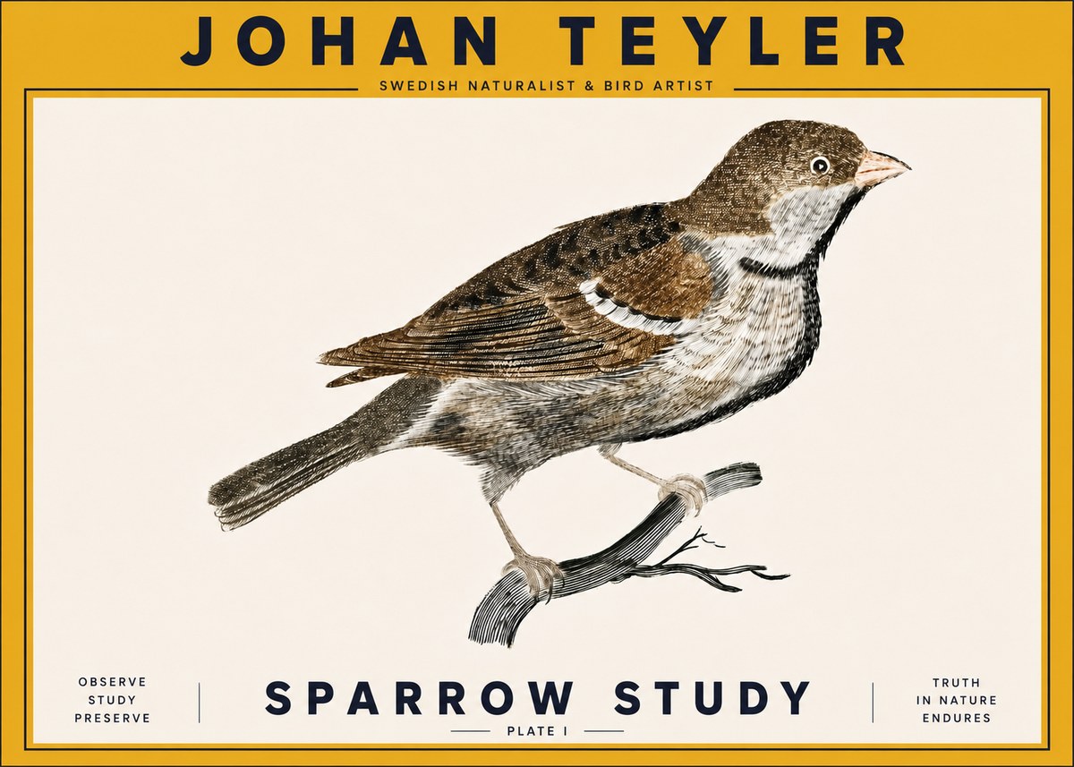 Johan Teyler Sparrow Study No6 - Poszter