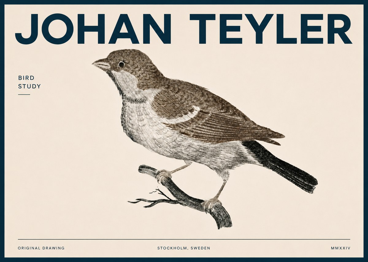 Johan Teyler Bird Study II No4 - Poszter