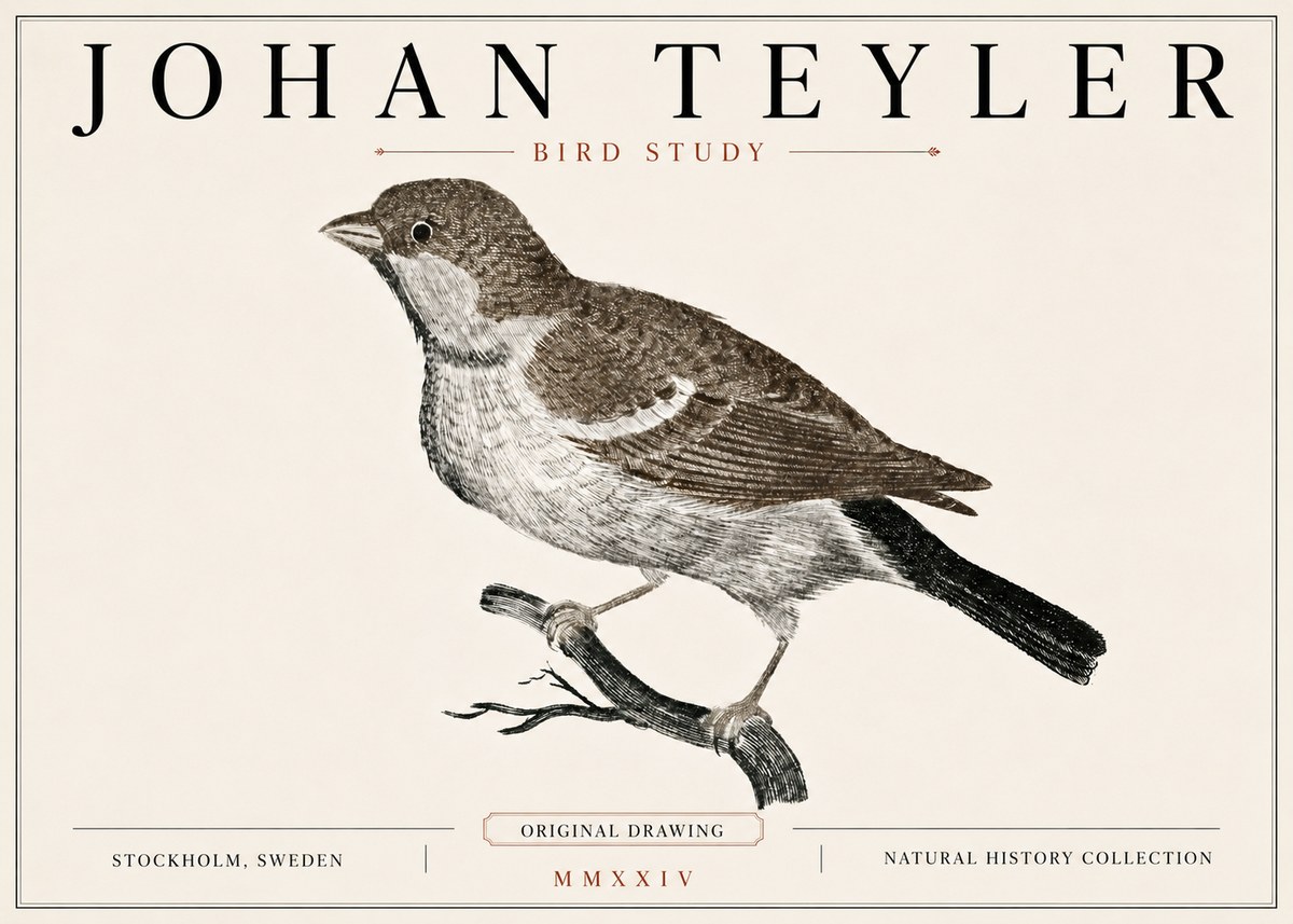 Johan Teyler Bird Study II No6 - Poszter
