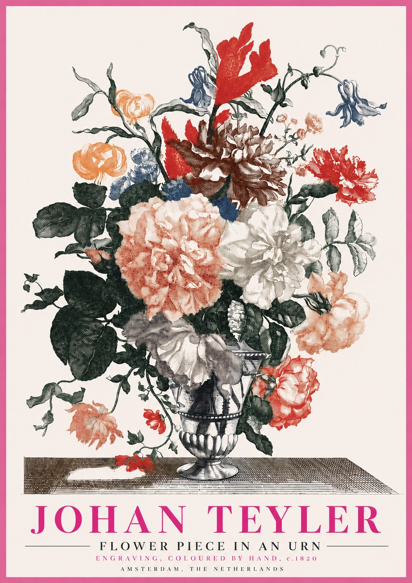Johan Teyler Flower Piece in an Urn II No3 - Poszter