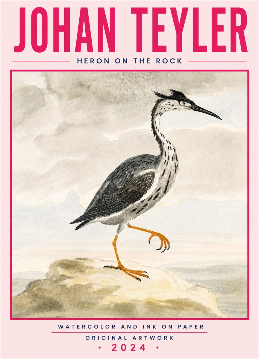Johan Teyler Heron on the Rock No5 - Poszter