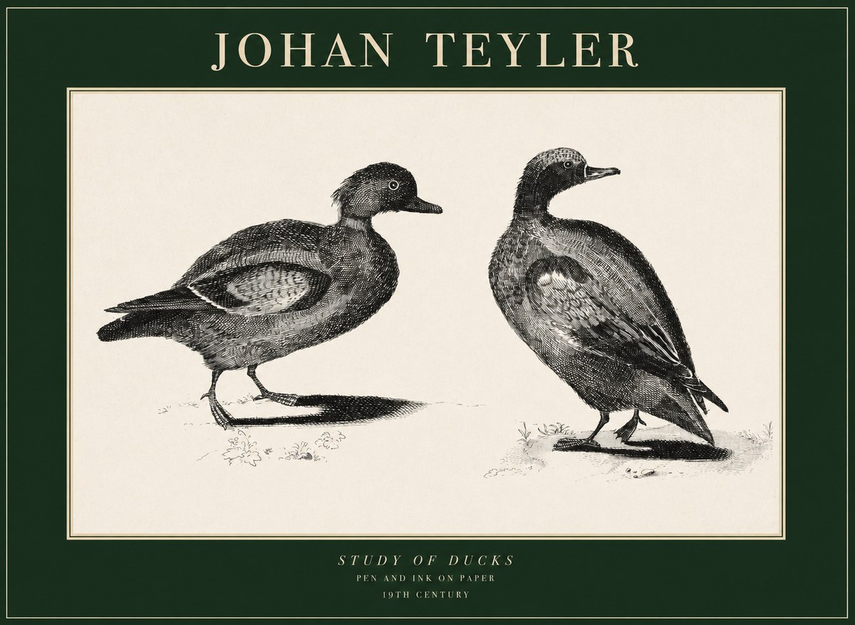 Johan Teyler Study of Ducks No1 - Poszter
