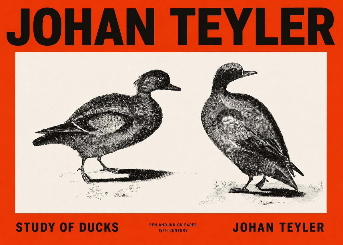 Johan Teyler Study of Ducks No2 - Poszter