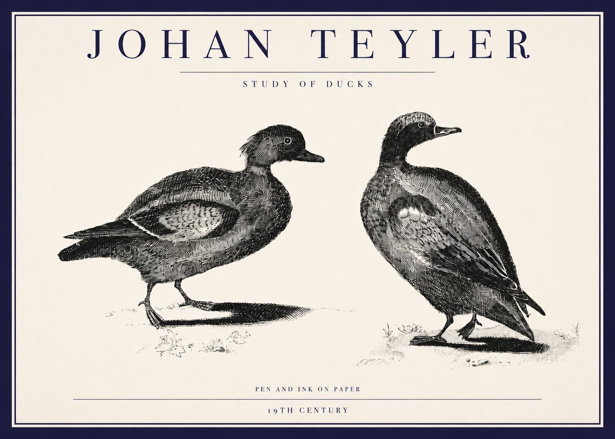 Johan Teyler Study of Ducks No3 - Poszter