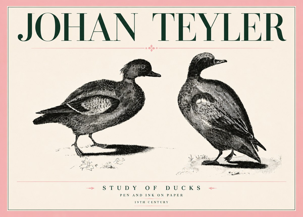 Johan Teyler Study of Ducks No5 - Poszter