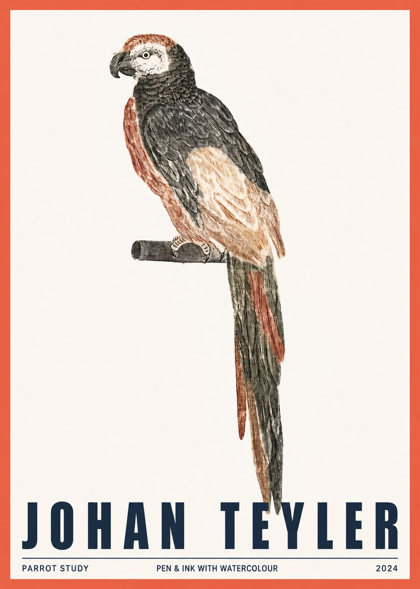 Johan Teyler Parrot Study II No2 - Poszter