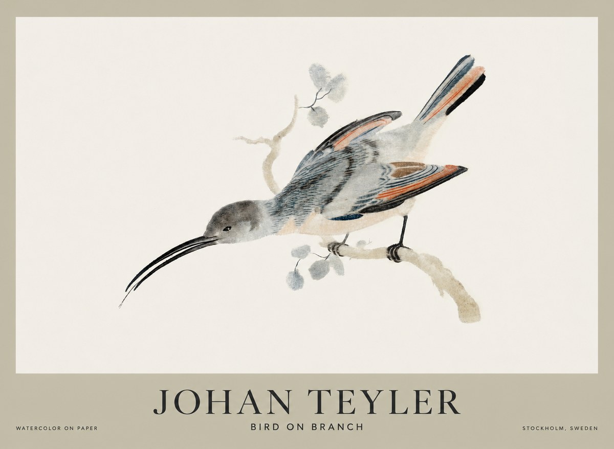 Johan Teyler Bird on Branch I No1 - Poszter