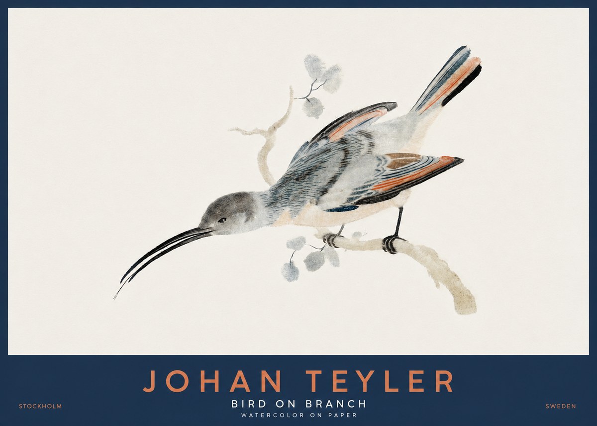 Johan Teyler Bird on Branch I No2 - Poszter