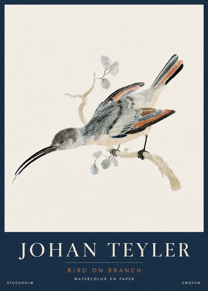 Johan Teyler Bird on Branch I No5 - Poszter