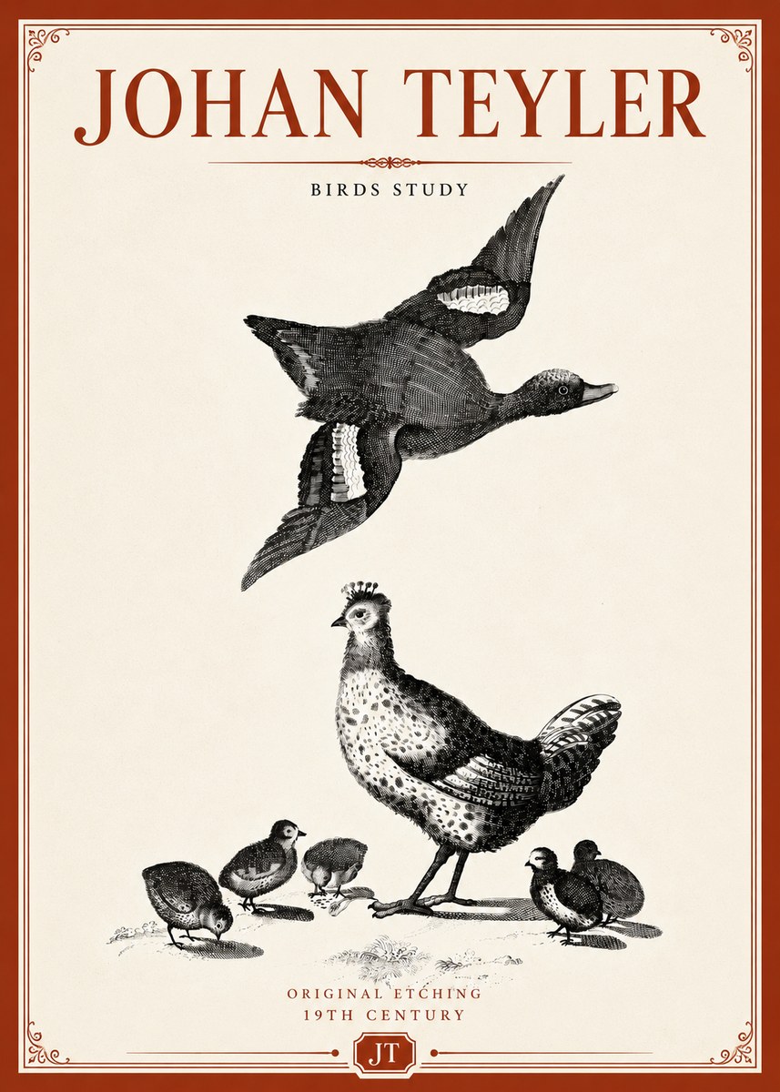 Johan Teyler Birds Study No5 - Poszter