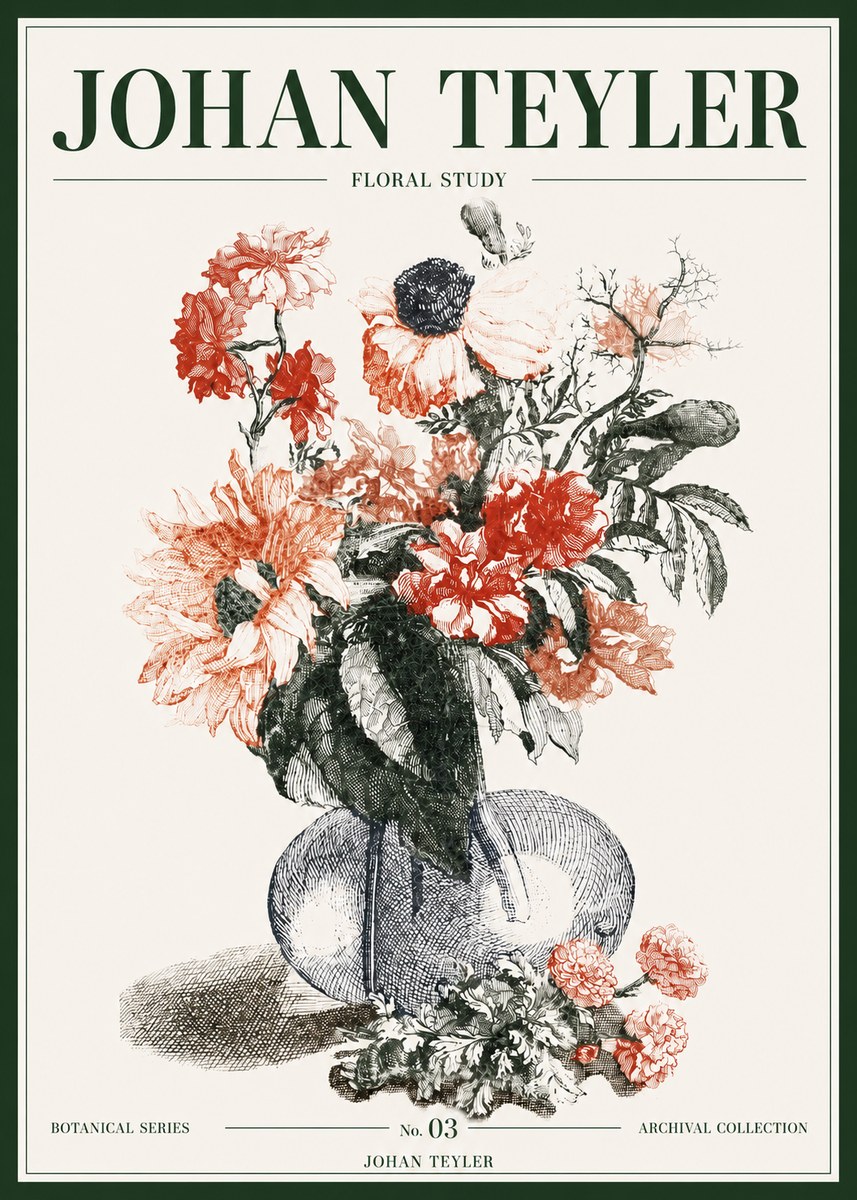 Johan Teyler Floral Study No3 - Poszter