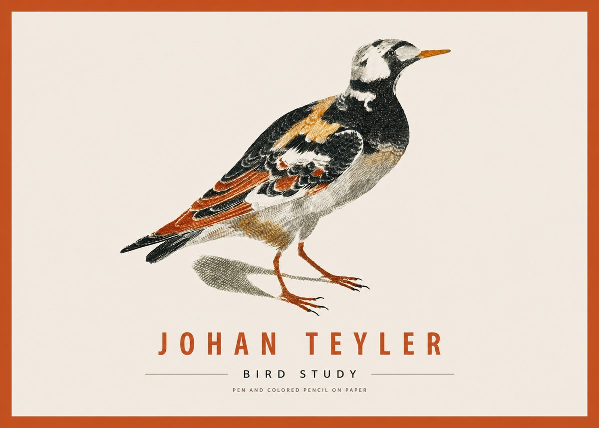 Johan Teyler Bird Study IV No2 - Poszter