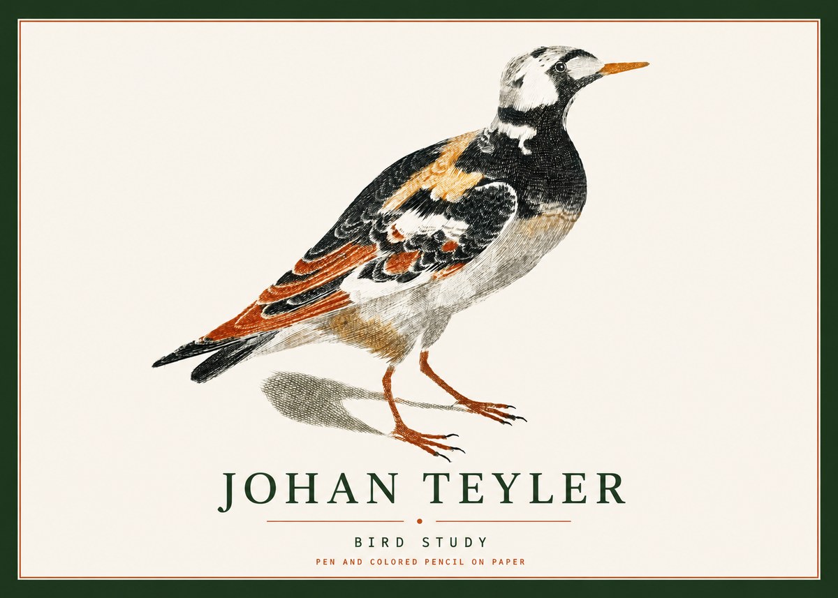 Johan Teyler Bird Study IV No4 - Poszter