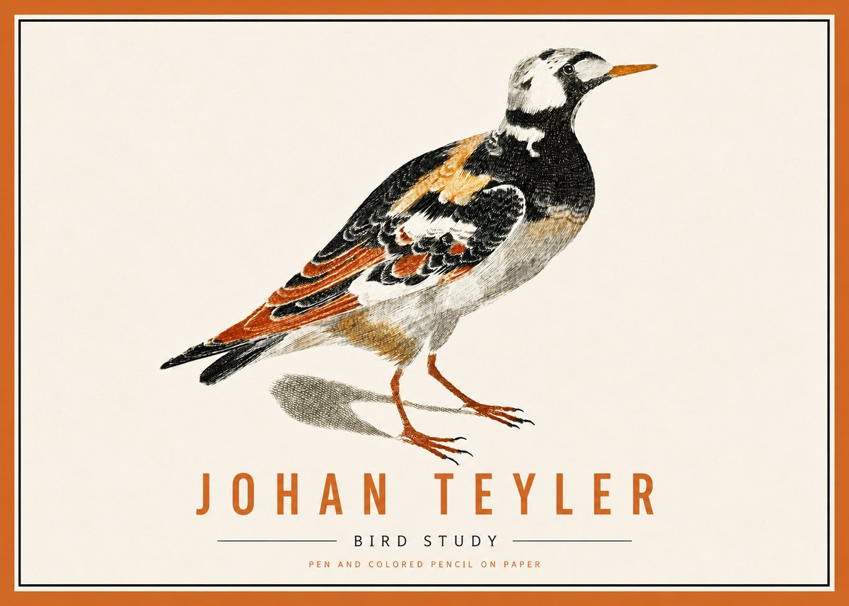 Johan Teyler Bird Study IV No5 - Poszter