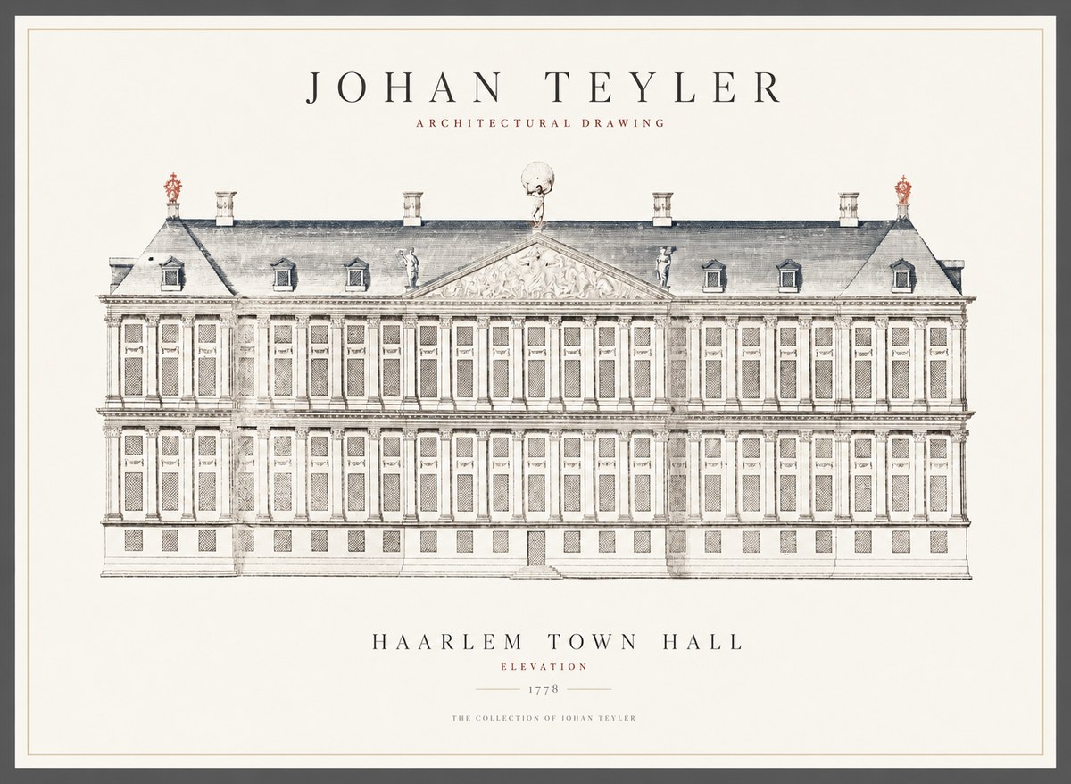 Johan Teyler Haarlem Town Hall - Elevation - 1778 No1 - Poszter