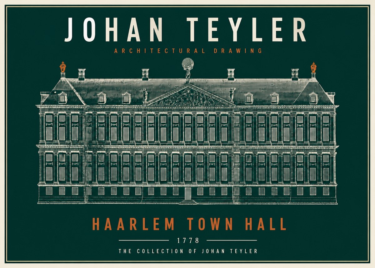 Johan Teyler Haarlem Town Hall - Elevation - 1778 No4 - Poszter