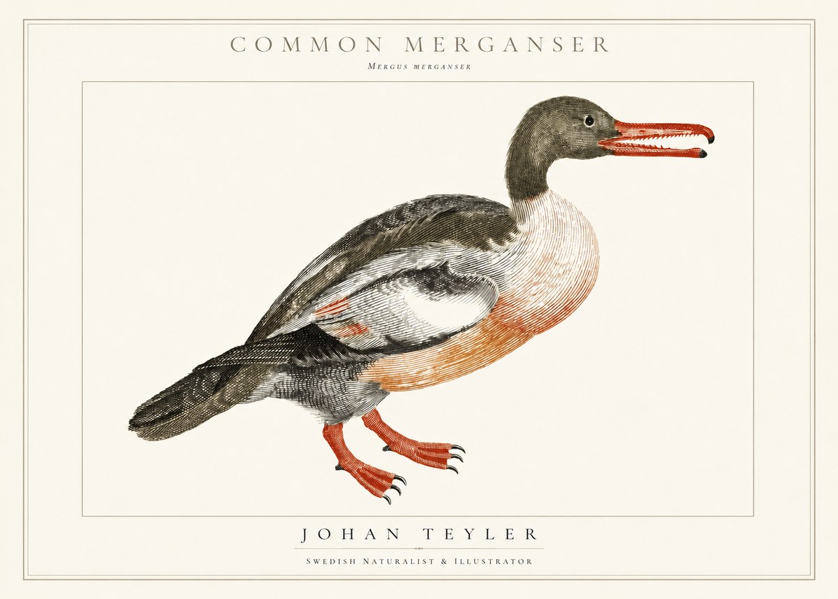 Johan Teyler Common Merganser No1 - Poszter