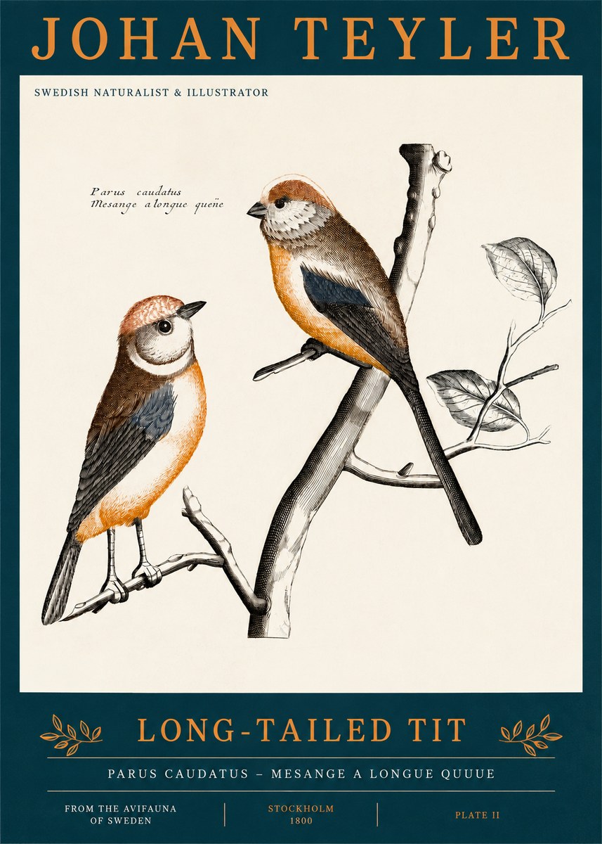 Johan Teyler Long-tailed Tit No2 - Poszter
