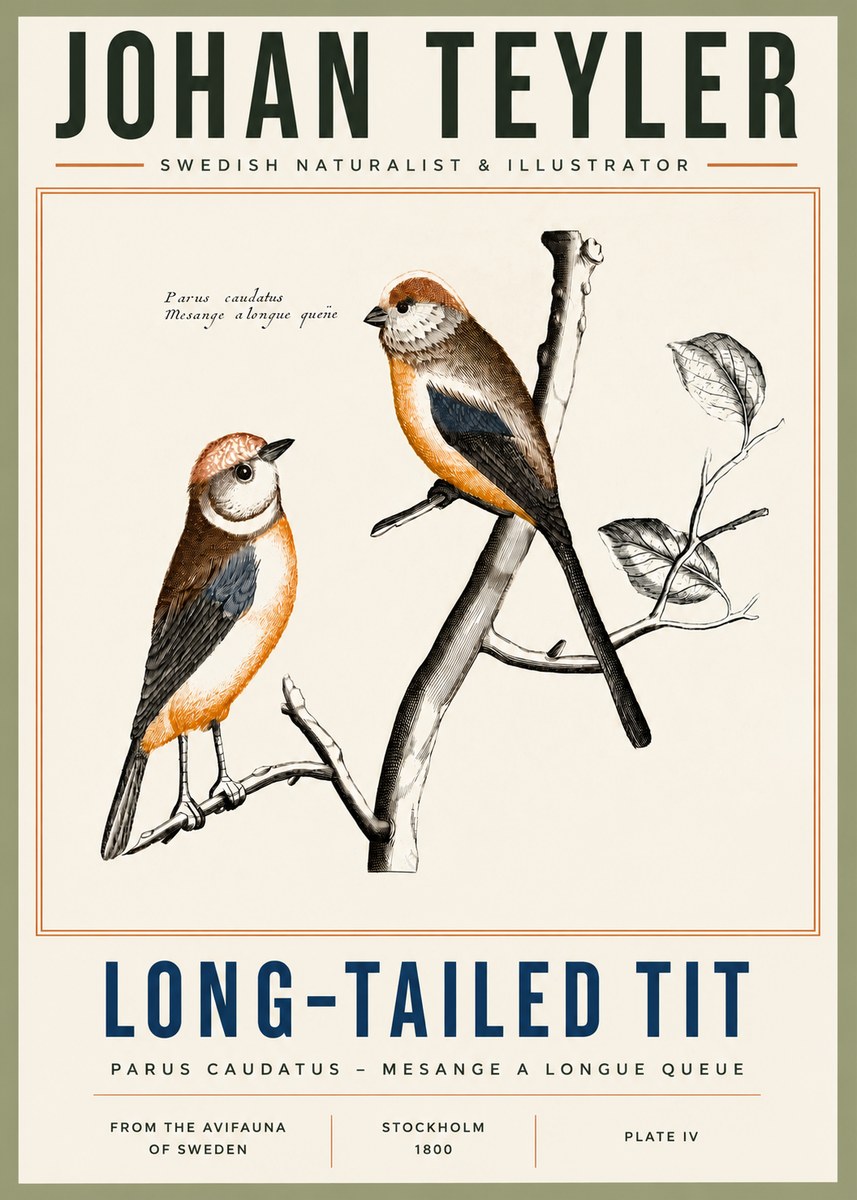 Johan Teyler Long-tailed Tit No4 - Poszter