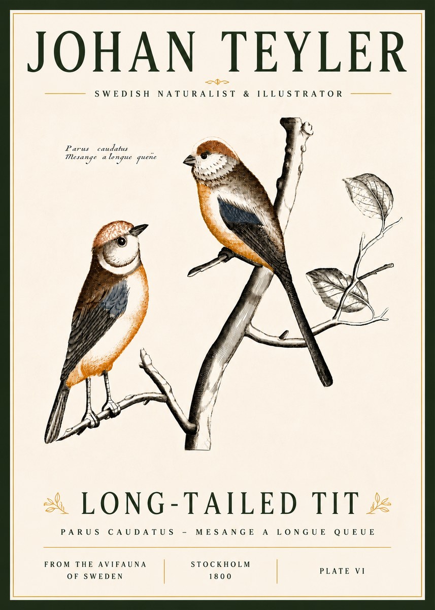 Johan Teyler Long-tailed Tit No6 - Poszter