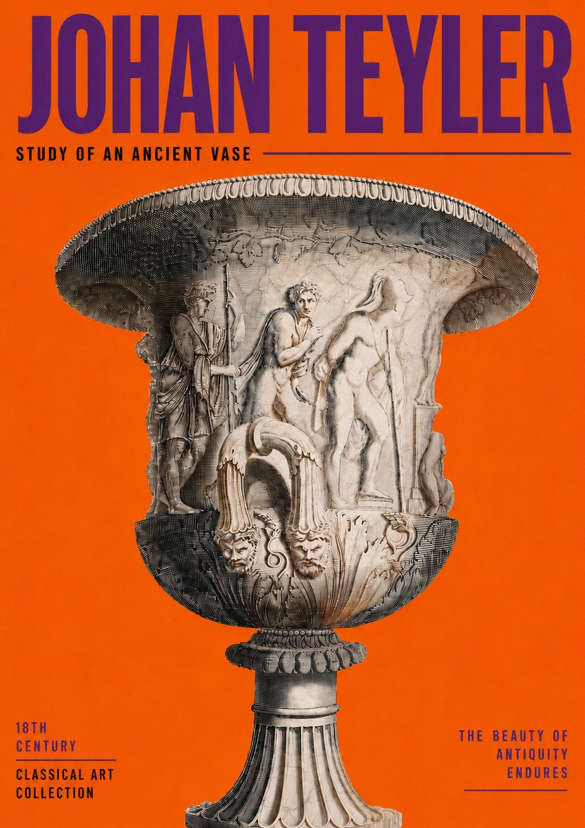 Johan Teyler Study of an Ancient Vase No3 - Poszter