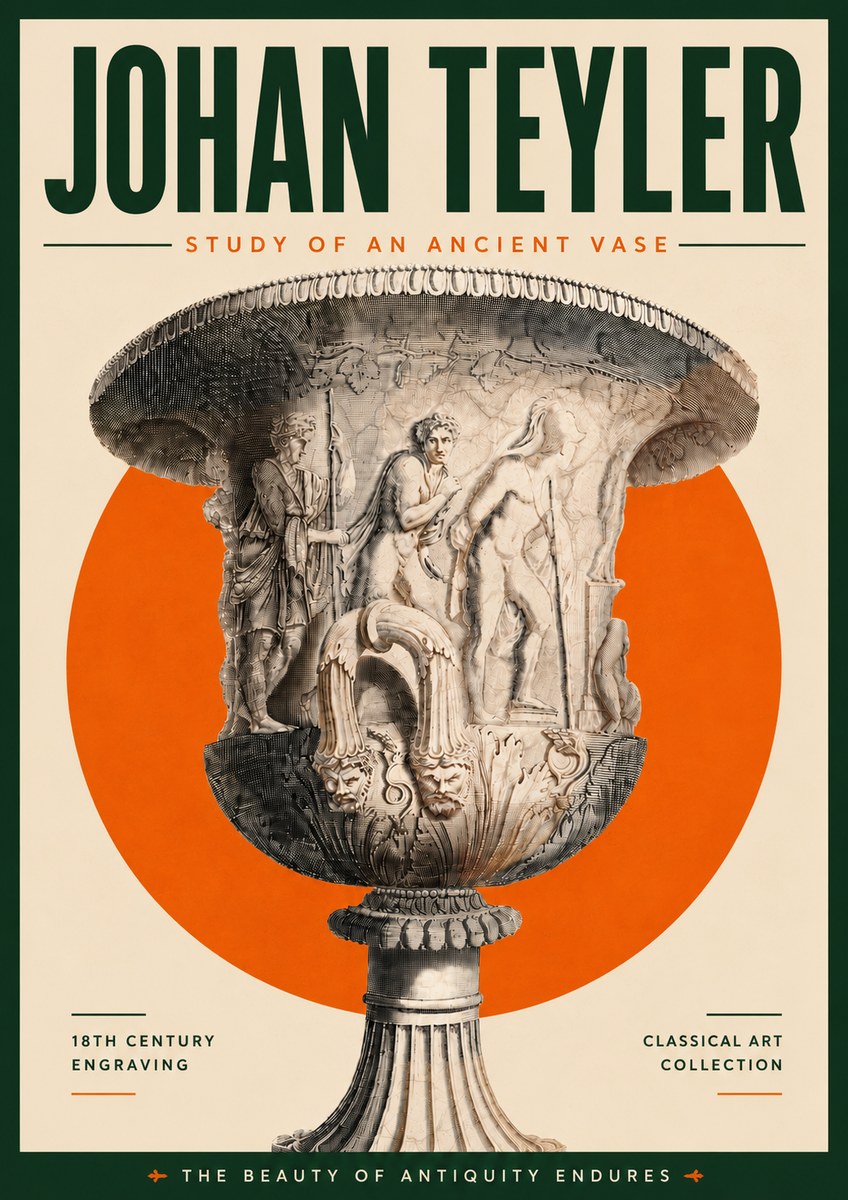 Johan Teyler Study of an Ancient Vase No5 - Poszter
