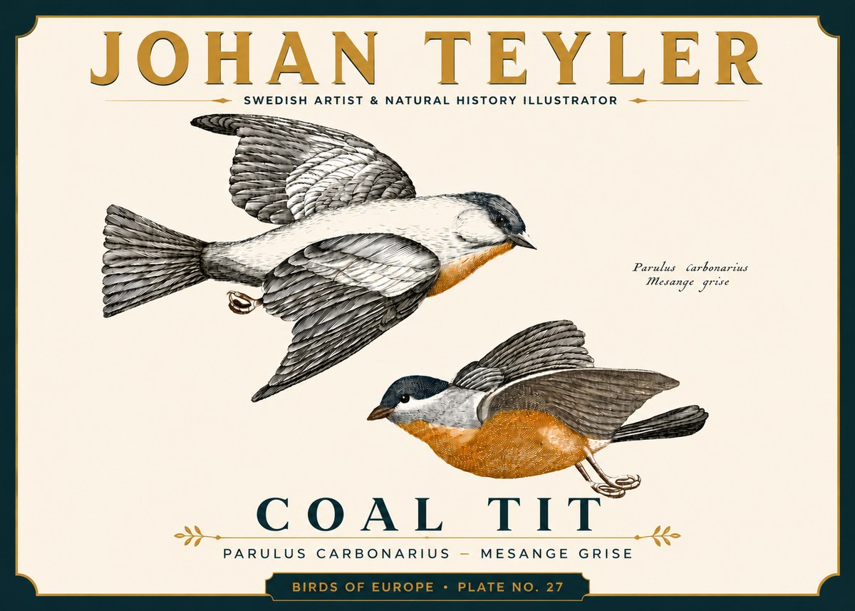 Johan Teyler Coal Tit No6 - Poszter