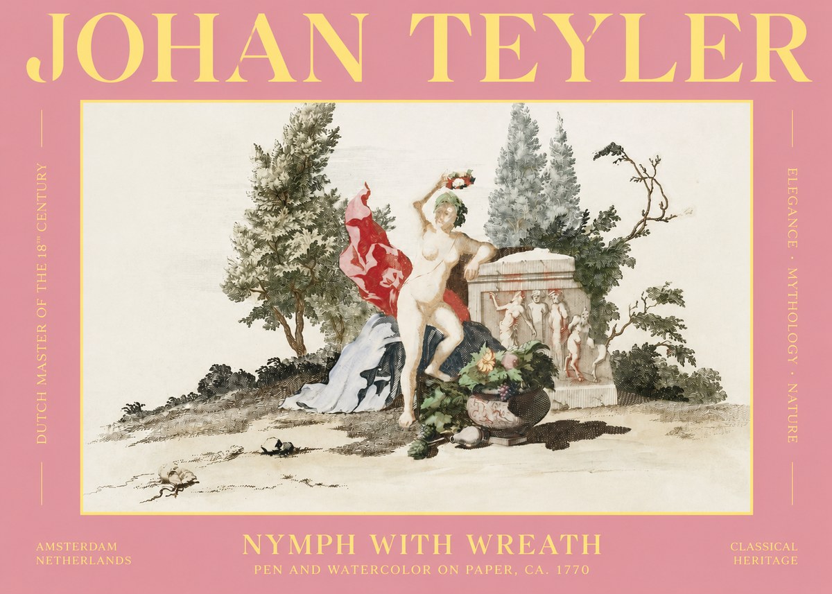 Johan Teyler Nymph with Wreath No2 - Poszter