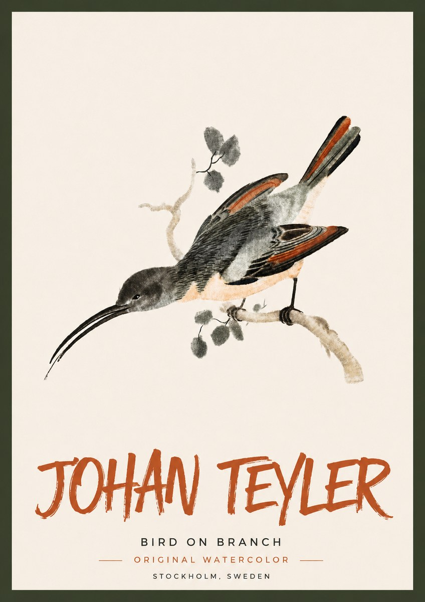 Johan Teyler Bird on Branch II No4 - Poszter