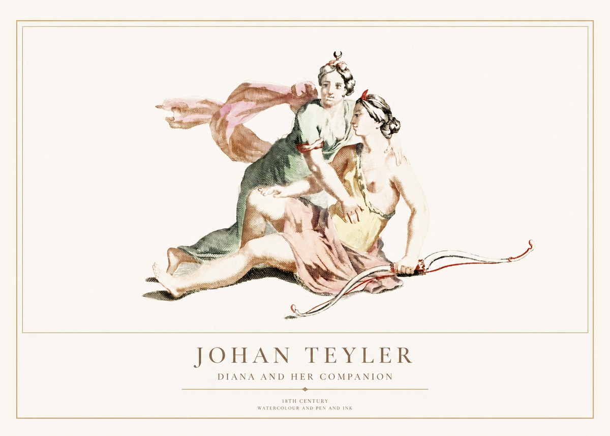 Johan Teyler Diana and Her Companion No1 - Poszter