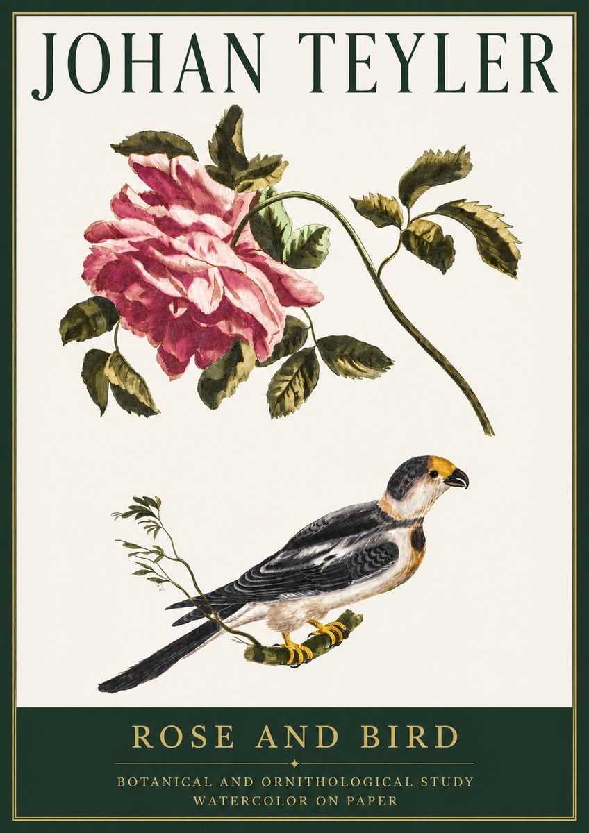 Johan Teyler Rose and Bird I No5 - Poszter