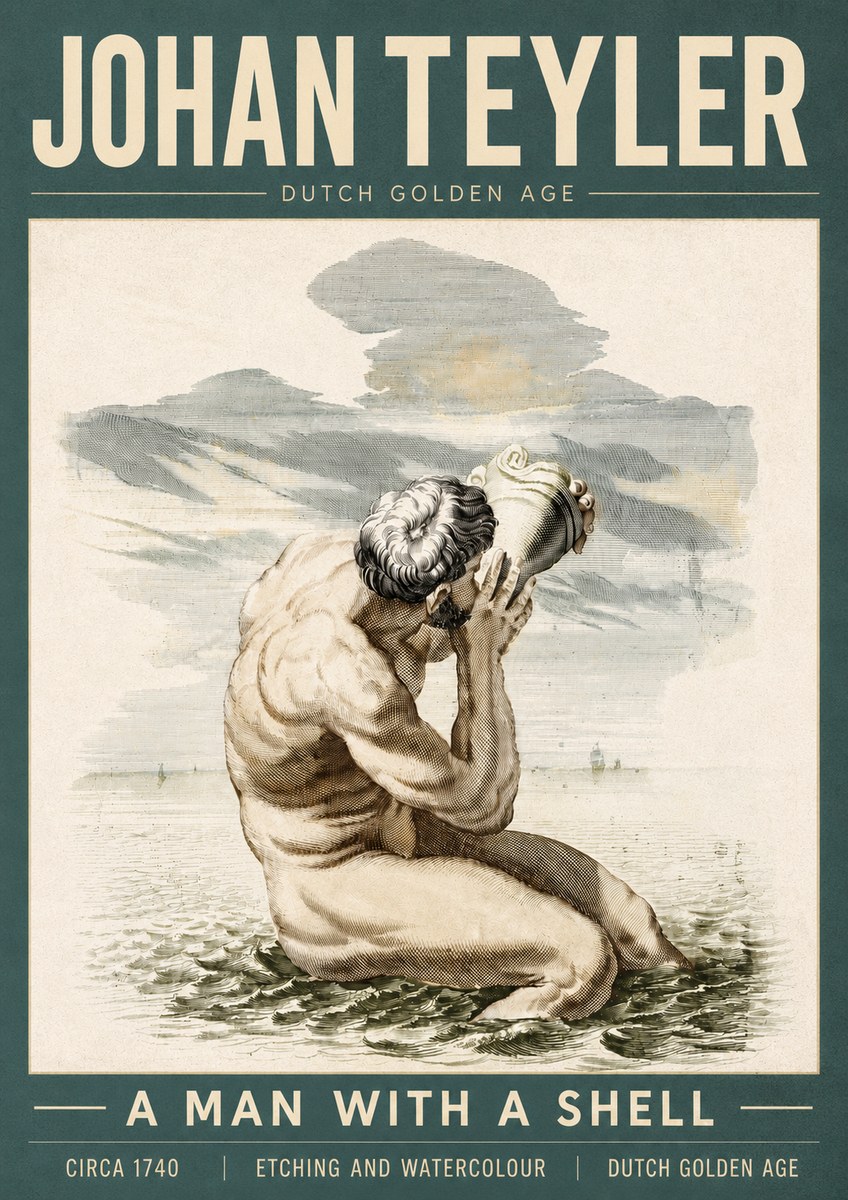 Johan Teyler A Man with a Shell No5 - Poszter