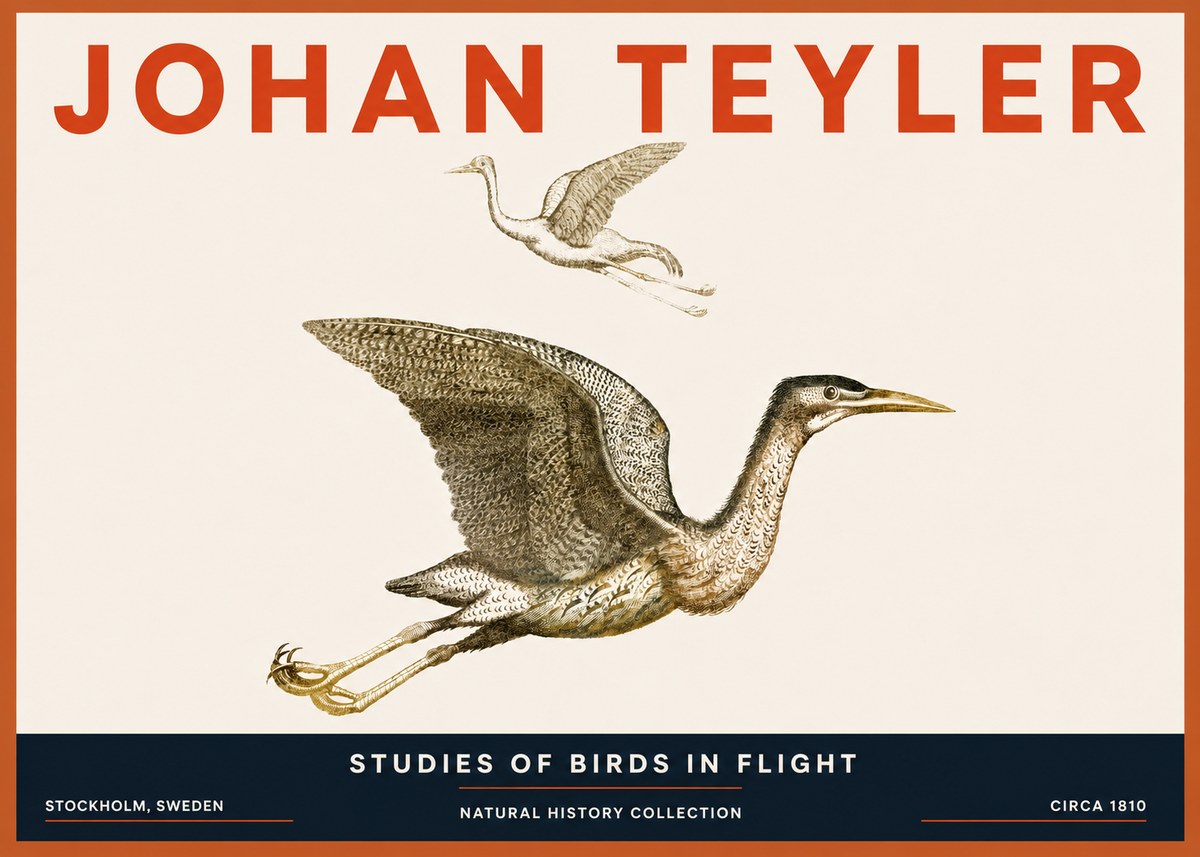 Johan Teyler Studies of Birds in Flight No5 - Poszter