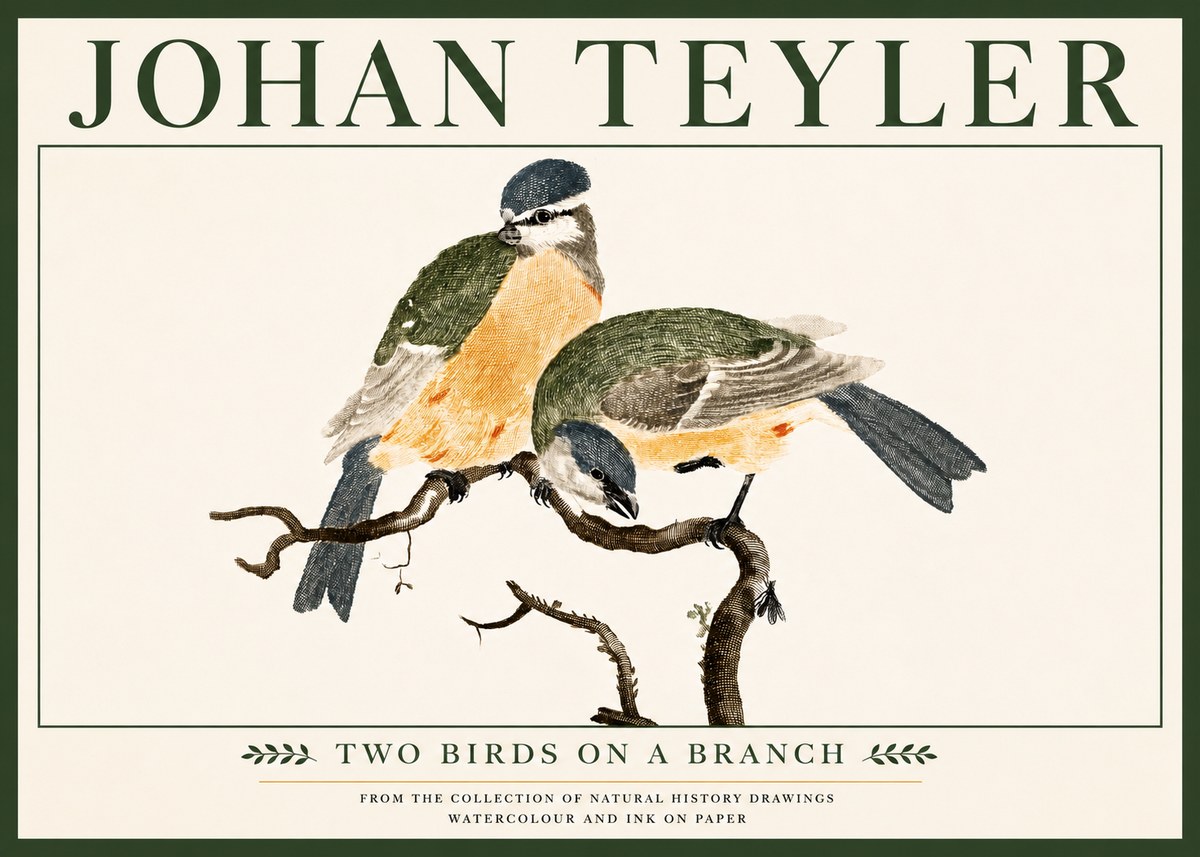 Johan Teyler Two Birds on a Branch No5 - Poszter