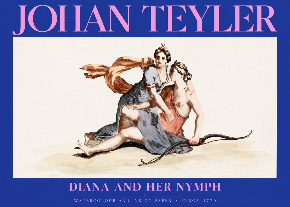 Johan Teyler Diana and Her Nymph No2 - Poszter
