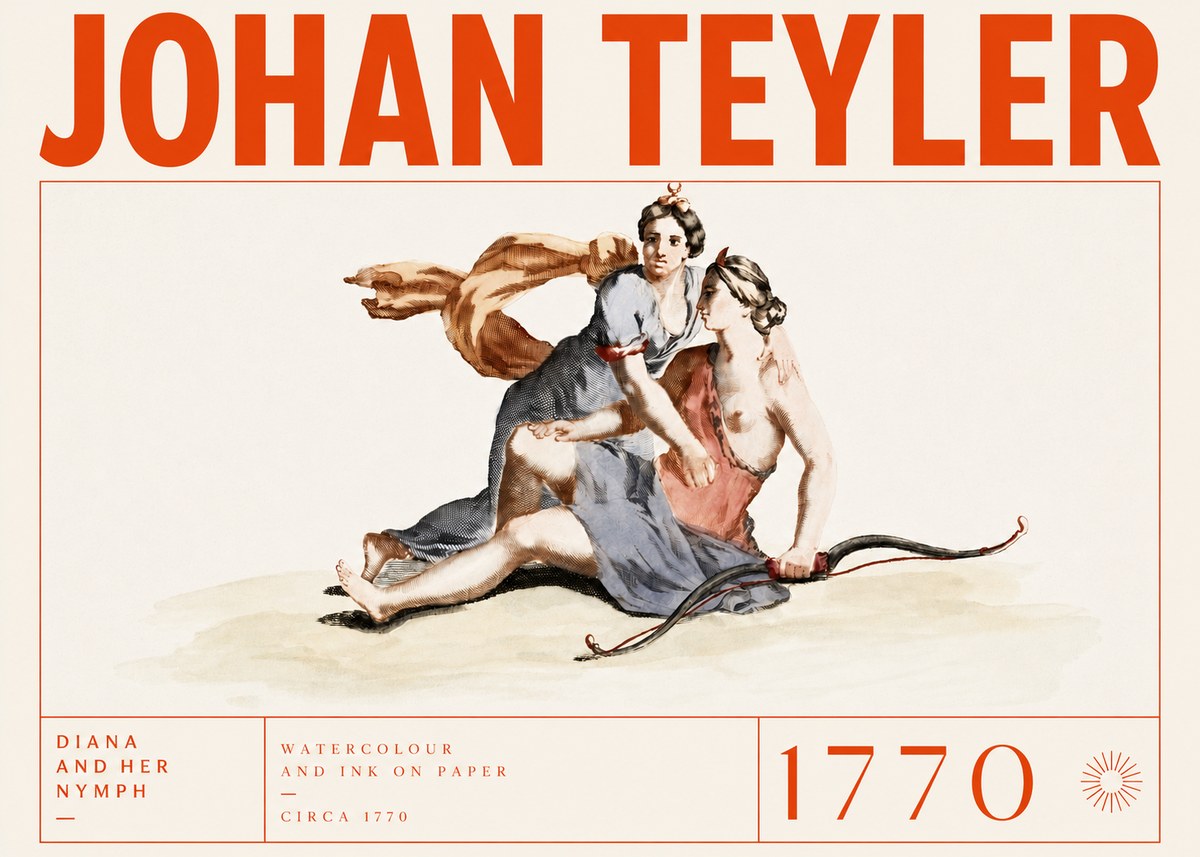 Johan Teyler Diana and Her Nymph No3 - Poszter