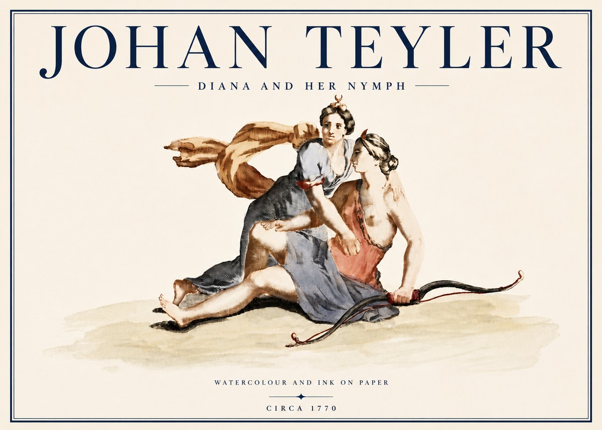 Johan Teyler Diana and Her Nymph No6 - Poszter