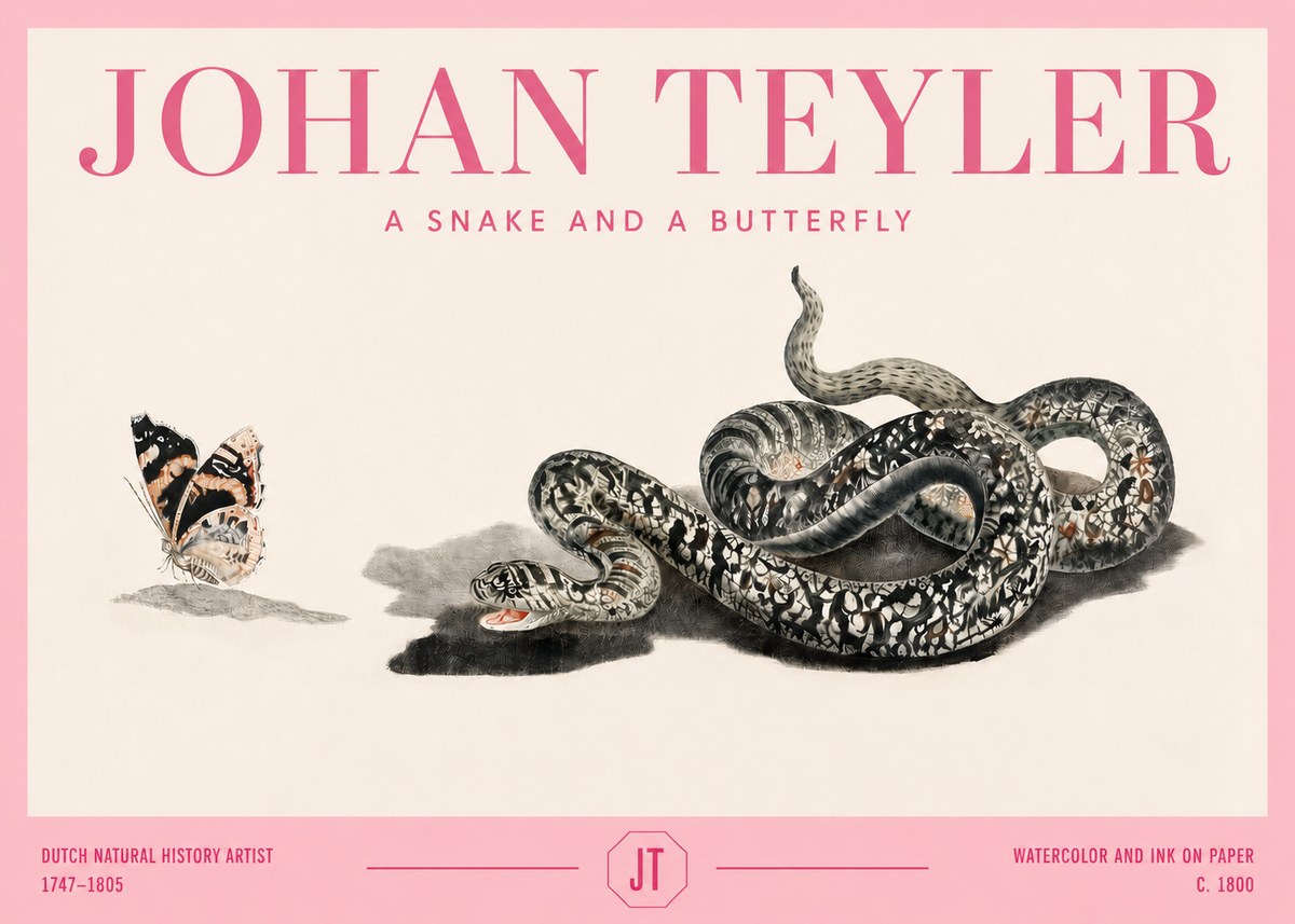 Johan Teyler Snake and Butterfly No4 - Poszter