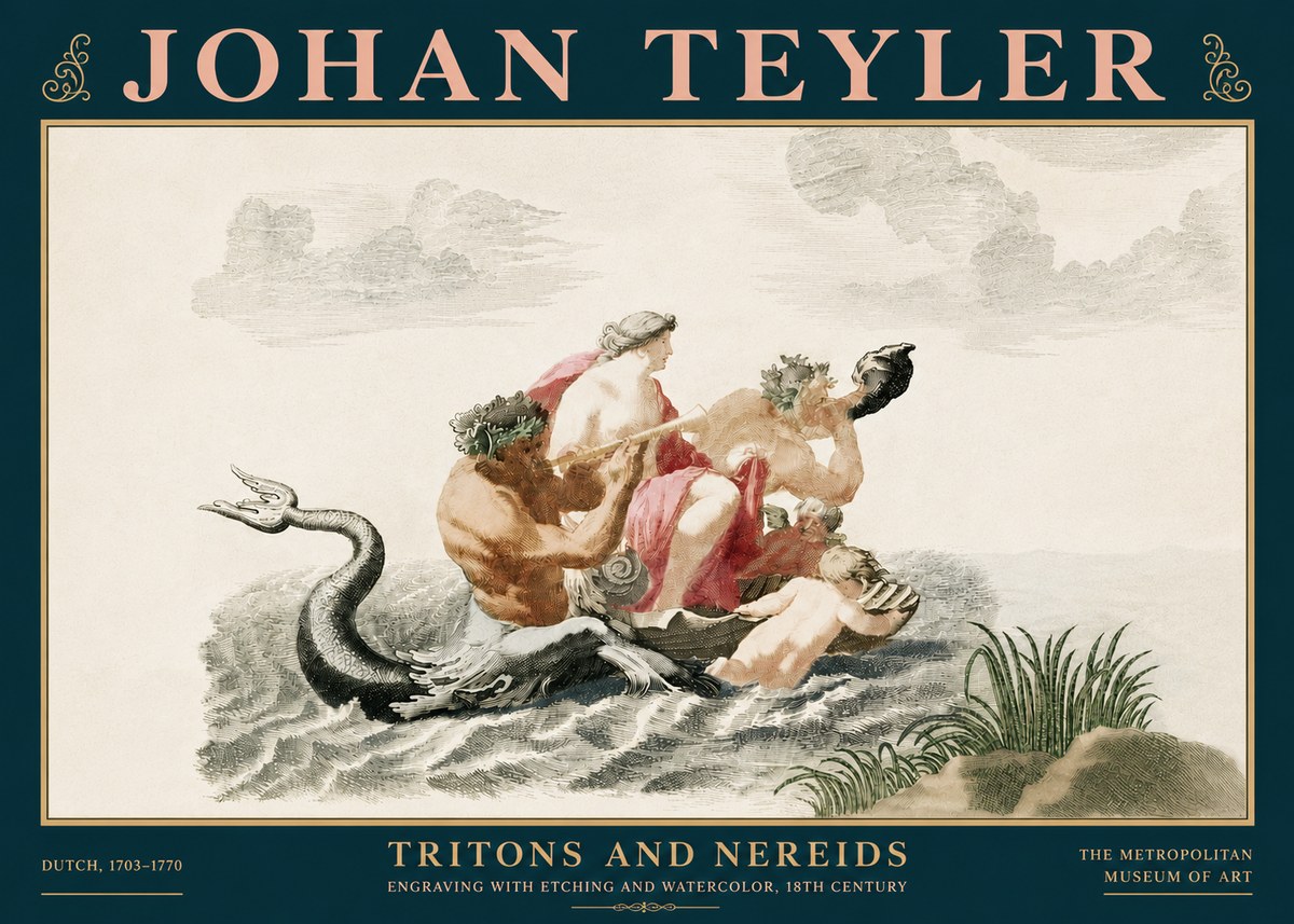 Johan Teyler Tritons and Nereids No5 - Poszter