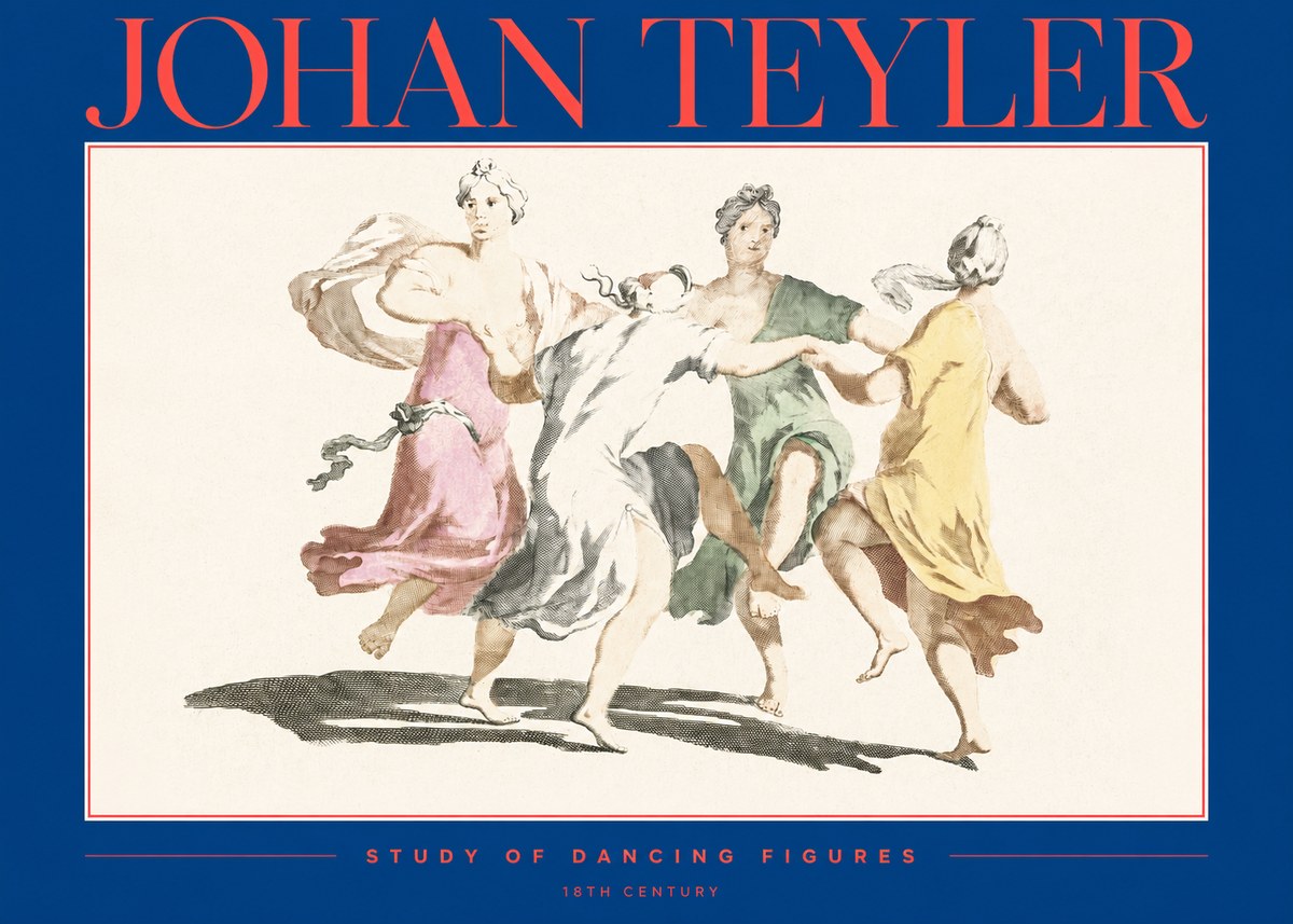Johan Teyler Study of Dancing Figures No2 - Poszter