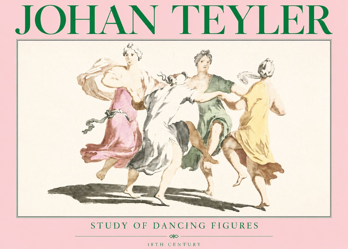 Johan Teyler Study of Dancing Figures No3 - Poszter