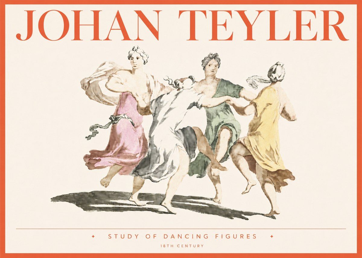 Johan Teyler Study of Dancing Figures No4 - Poszter