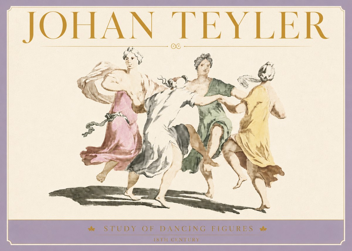 Johan Teyler Study of Dancing Figures No5 - Poszter