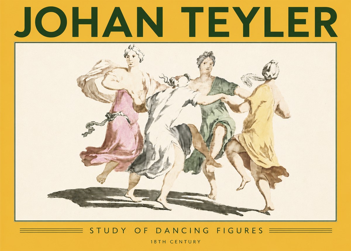 Johan Teyler Study of Dancing Figures No6 - Poszter