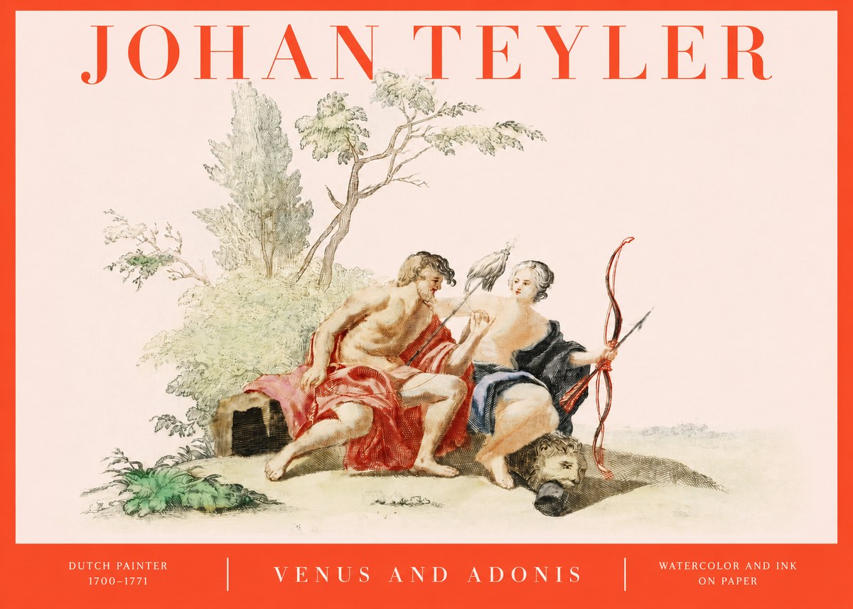 Johan Teyler Venus and Adonis No2 - Poszter
